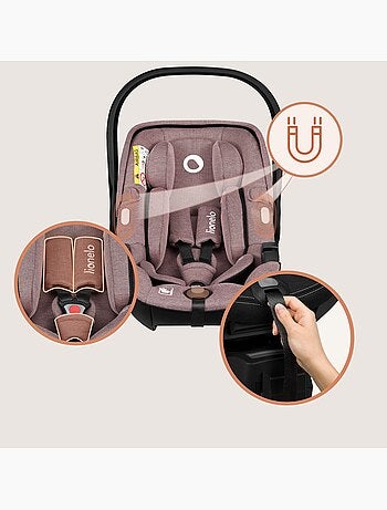 Cosi 360? ISOFIX LIONELO Moxie i-Size Set - L?g?re - 40-87cm - Tissu de bambou naturel