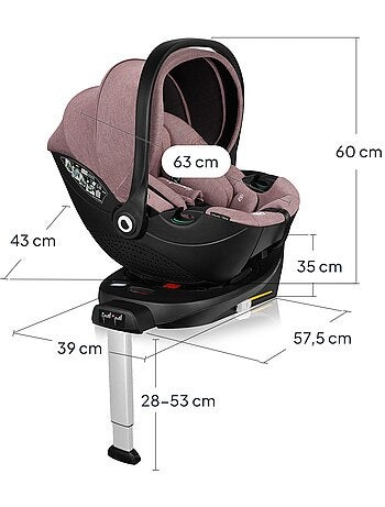 Cosi 360? ISOFIX LIONELO Moxie i-Size Set - L?g?re - 40-87cm - Tissu de bambou naturel