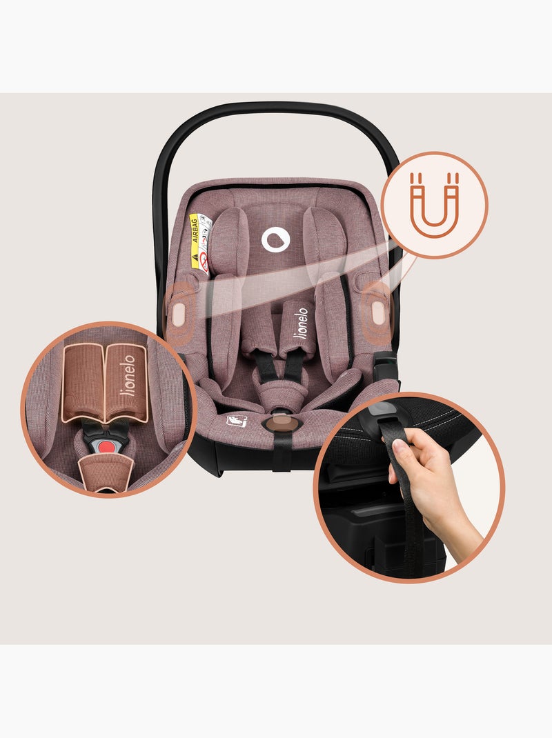 Cosi 360? ISOFIX LIONELO Moxie i-Size Set - L?g?re - 40-87cm - Tissu de bambou naturel Rose - Kiabi
