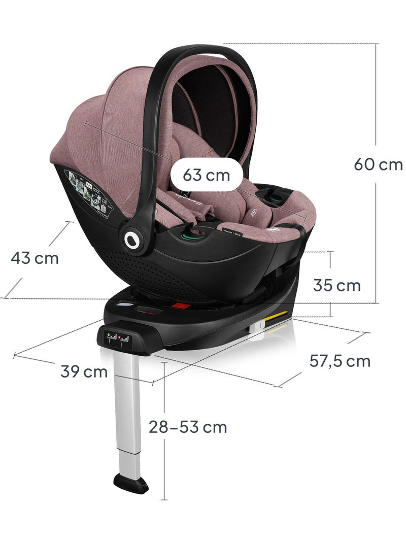 Cosi 360? ISOFIX LIONELO Moxie i-Size Set - L?g?re - 40-87cm - Tissu de bambou naturel Rose - Kiabi