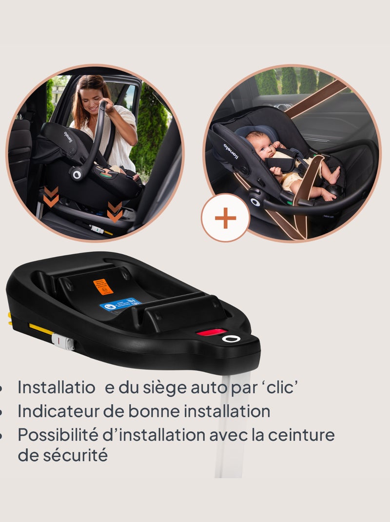 Cosi avec base ISOFIX - LIONELO Astrid i-Size - ADAC Récompense - Légère - Siège-auto 40-87 cm Noir - Kiabi