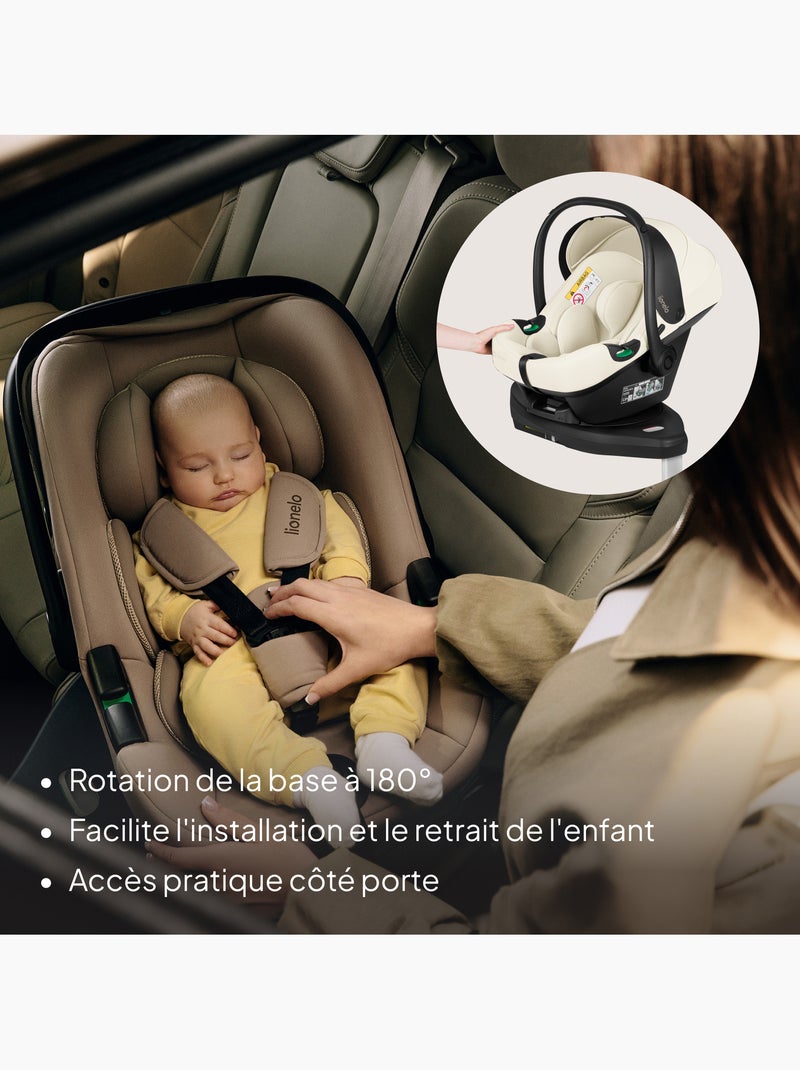 Cosi avec base isofix 180° - lionelo astrid i-size - adac récompense - légère - siège-auto 40-87 cm Beige clair - Kiabi