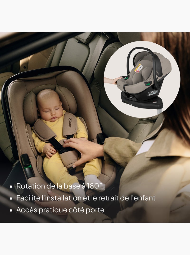 Cosi avec base isofix 180° - lionelo astrid i-size - adac récompense - légère - siège-auto 40-87 cm Beige foncé - Kiabi