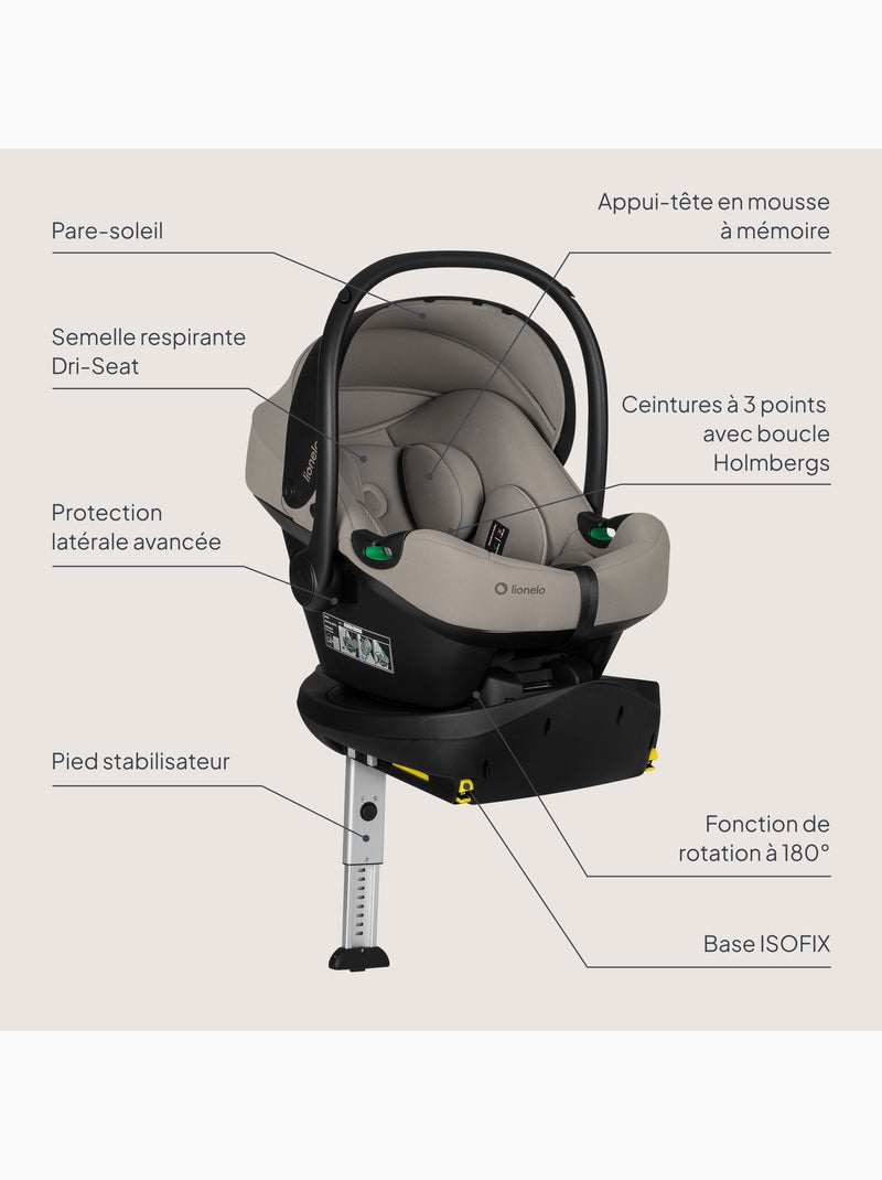 Cosi avec base isofix 180° - lionelo astrid i-size - adac récompense - légère - siège-auto 40-87 cm Beige foncé - Kiabi