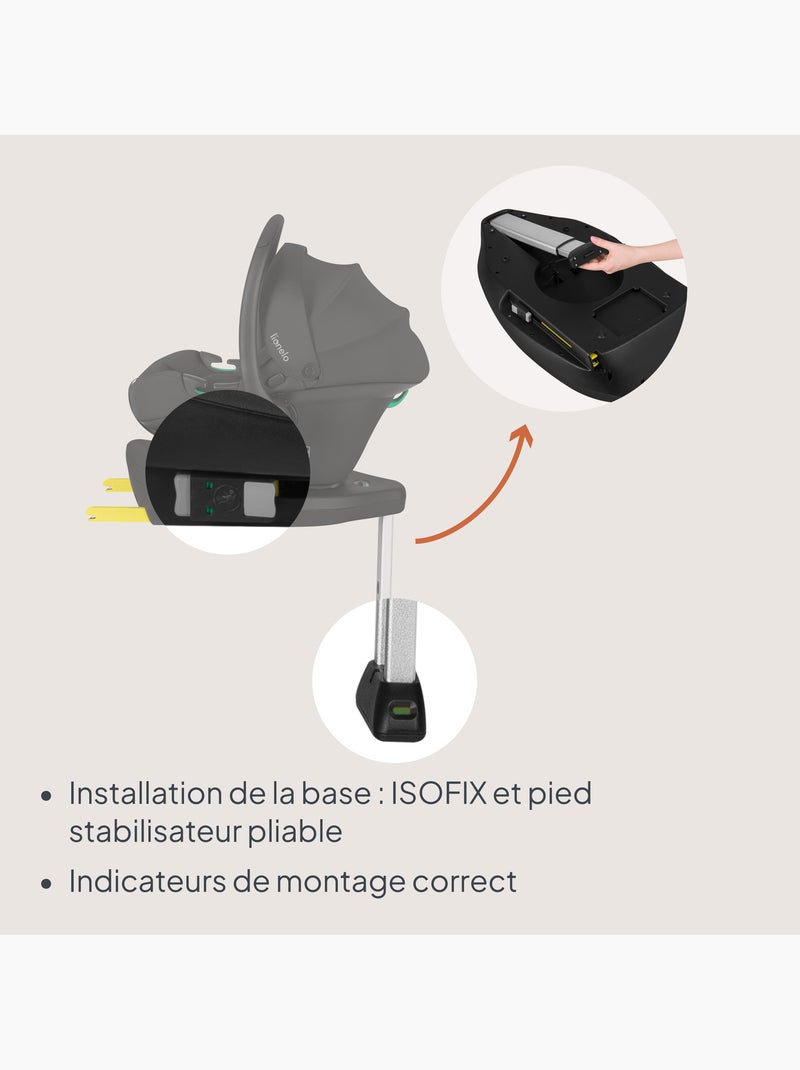 Cosi avec base isofix 180° - lionelo astrid i-size - adac récompense - légère - siège-auto 40-87 cm Noir Noir - Kiabi