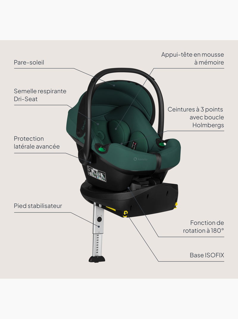 Cosi avec base isofix 180° - lionelo astrid i-size - adac récompense - légère - siège-auto 40-87 cm Vert - Kiabi