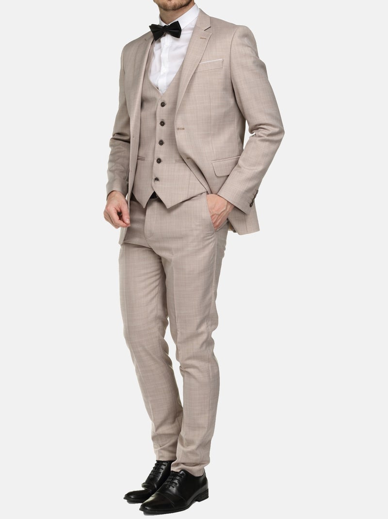 Costume 3 pièces Beige - Kiabi