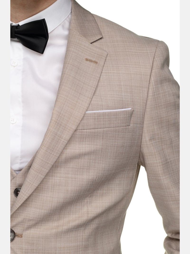 Costume 3 pièces Beige - Kiabi