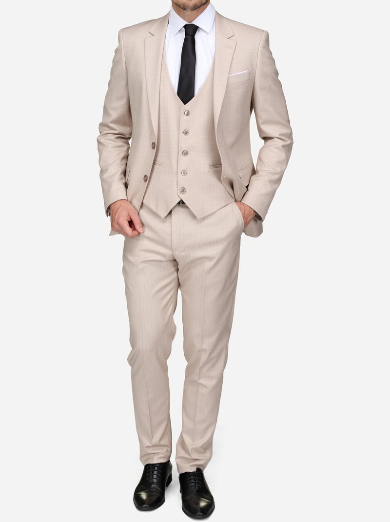 Costume 3 pièces Beige - Kiabi