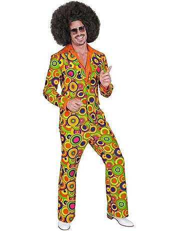 Costume années 70 à cercles jaunes