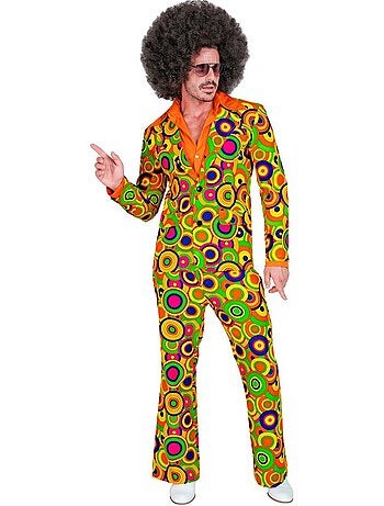 Costume années 70 à cercles jaunes