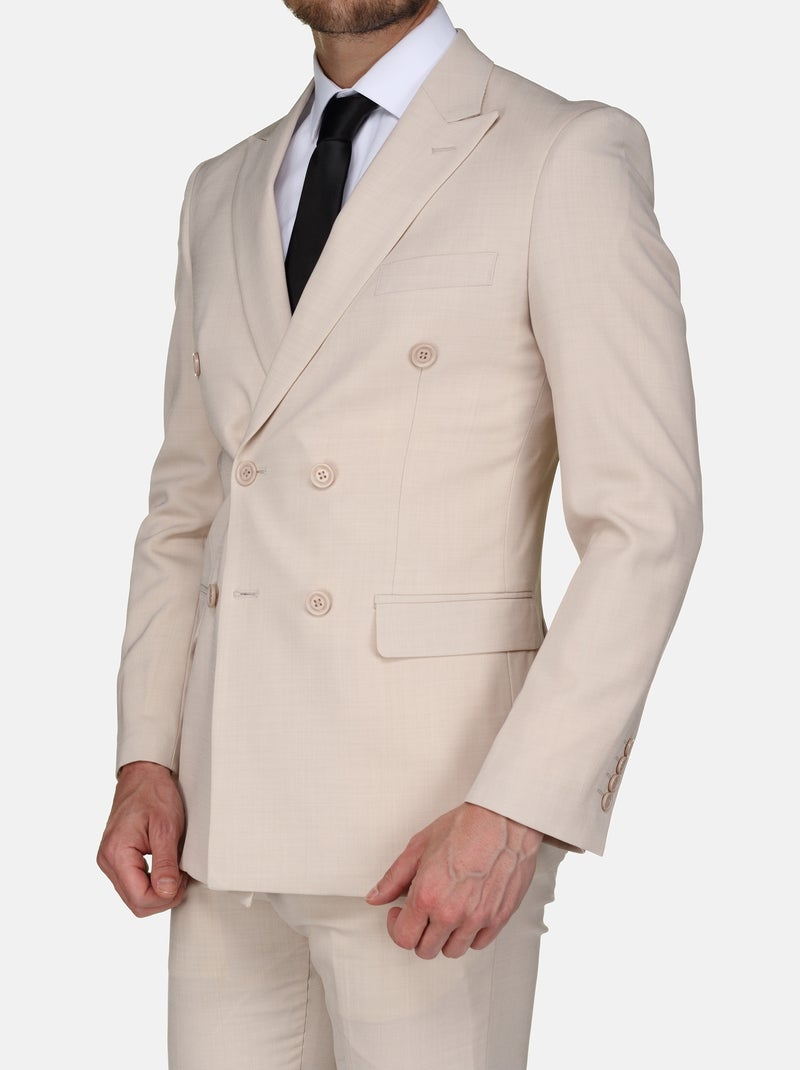 Costume croisé deux pièces - Torrente Beige - Kiabi