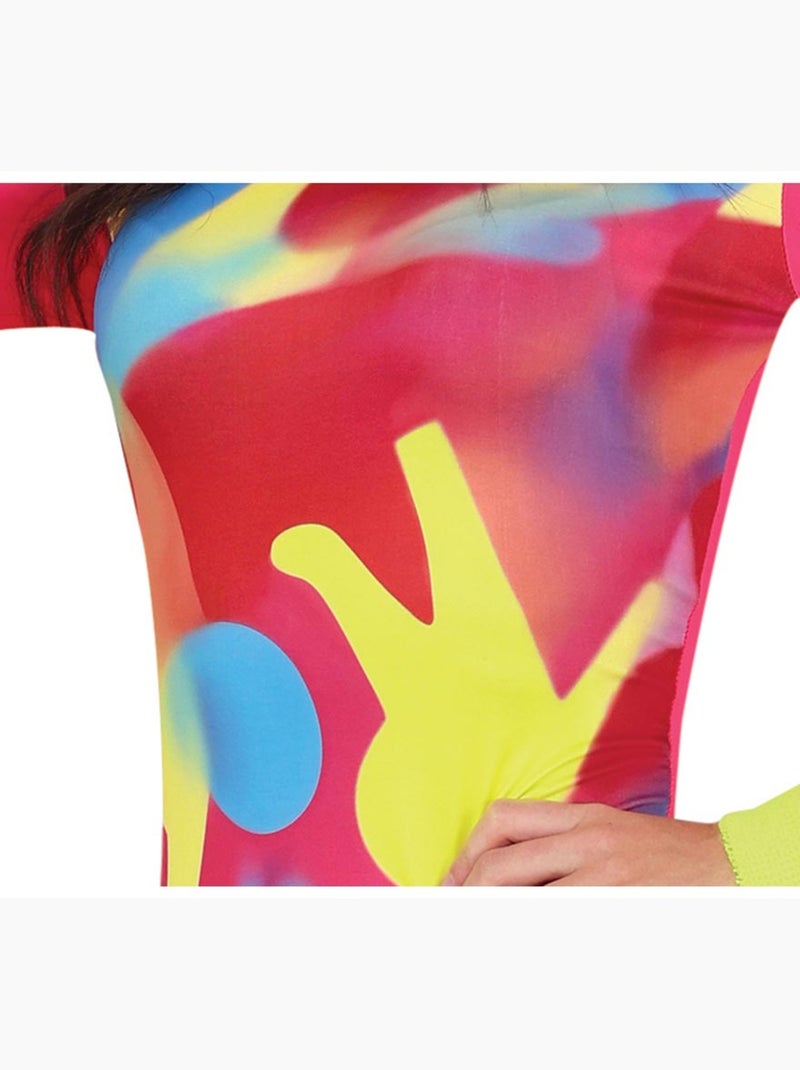 Costume d'aérobic psychédélique des années 80 Multicolore - Kiabi