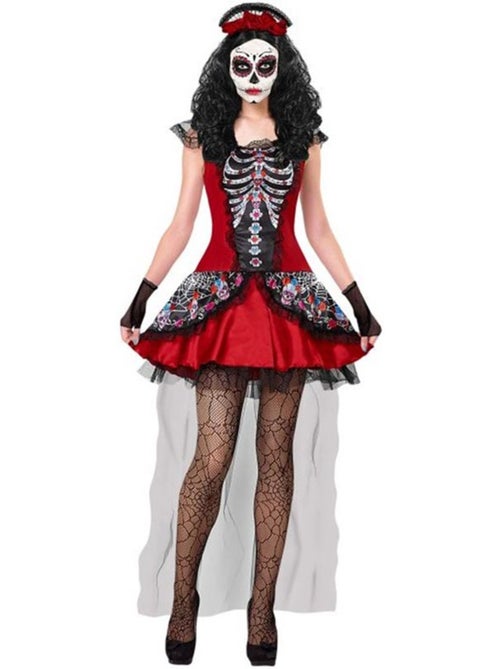 Costume de Catrina pour le Jour des Morts avec voile - Kiabi