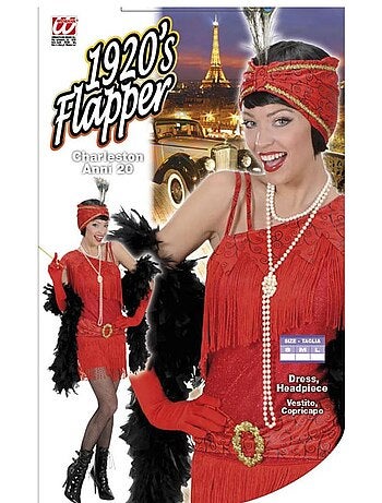 Costume de Charleston des années 1920 avec coiffe