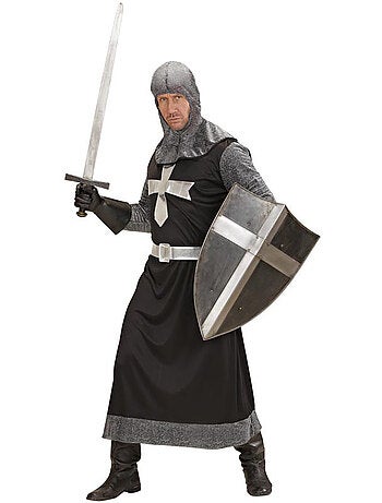 Costume de chevalier croisé noir