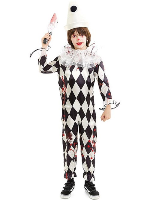 Costume de clown Pierrot tueur avec chapeau - Kiabi