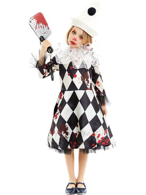 Costume de clown Pierrot tueur avec chapeau - Kiabi