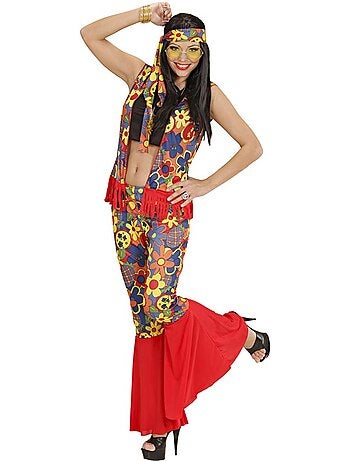Costume de femme hippie avec ruban et médaillon