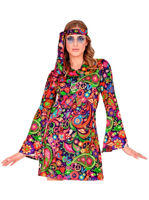 Costume de fille hippie en robe psychédélique - Kiabi Costume de fille hippie en robe psychédélique - Kiabi