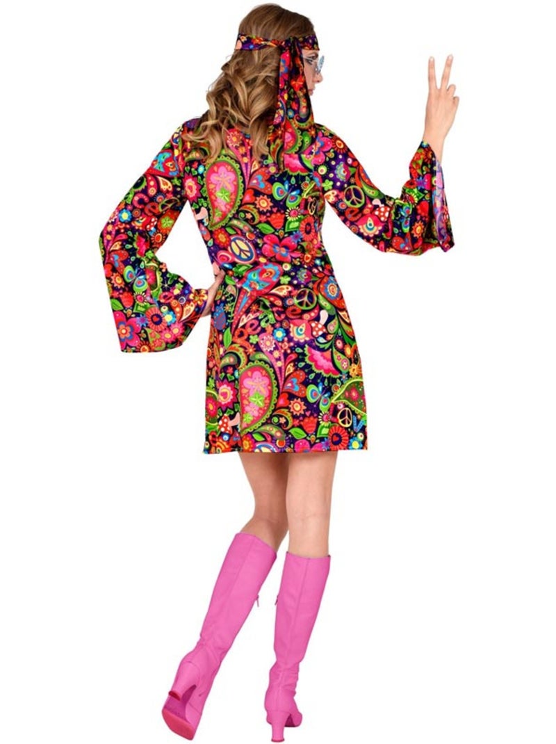 Costume de fille hippie en robe psychédélique Multicolore - Kiabi