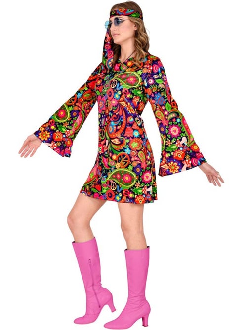 Costume de fille hippie en robe psychédélique - Kiabi Costume de fille hippie en robe psychédélique - Kiabi