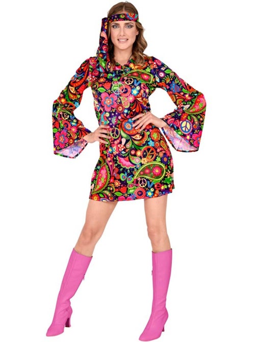 Costume de fille hippie en robe psychédélique - Kiabi Costume de fille hippie en robe psychédélique - Kiabi