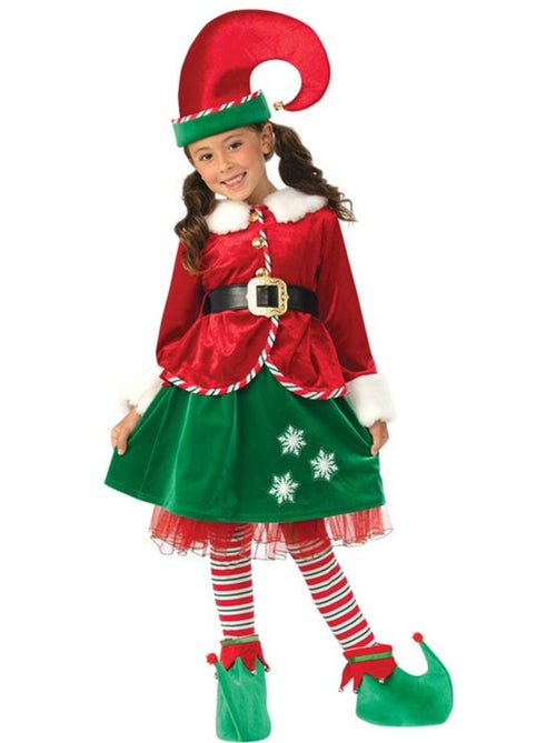 Costume de lutin assistant du Père Noël de luxe avec chapeau - Kiabi