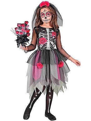Costume de mariée squelette avec coiffe