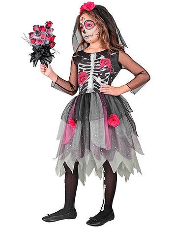 Costume de mariée squelette avec coiffe