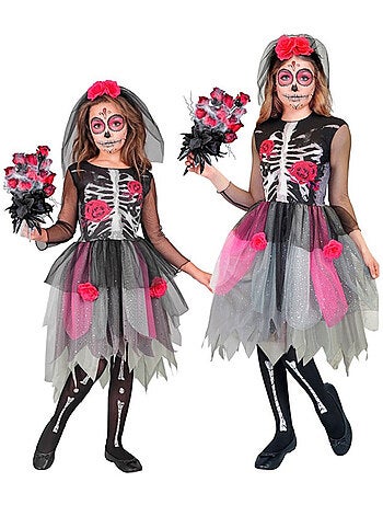 Costume de mariée squelette avec coiffe