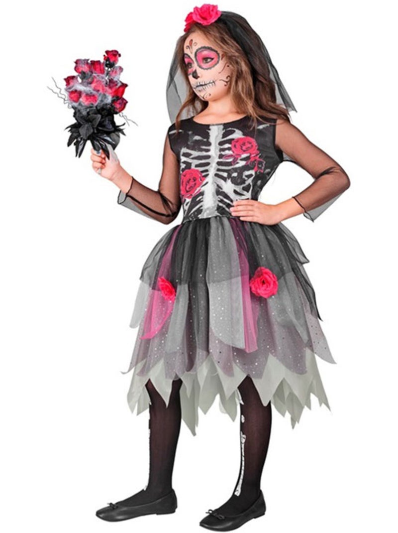 Costume de mariée squelette avec coiffe Multicolore - Kiabi