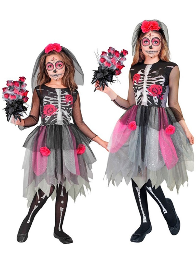 Costume de mariée squelette avec coiffe Multicolore - Kiabi