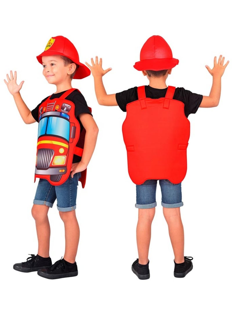 Costume de pompier avec chapeau Multicolore - Kiabi