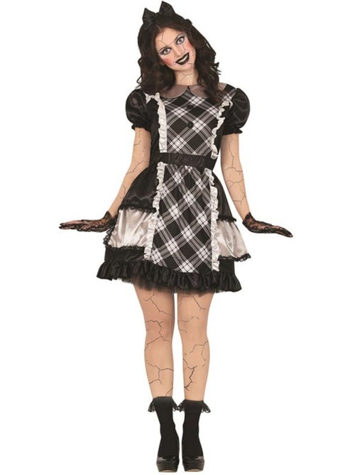 Costume de poupée en porcelaine à motif à carreaux - Kiabi