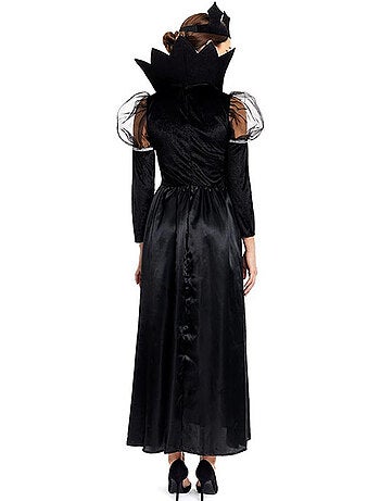 Costume de Reine Crâne Noir avec couronne