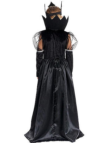 Costume de Reine Crâne Noir avec couronne