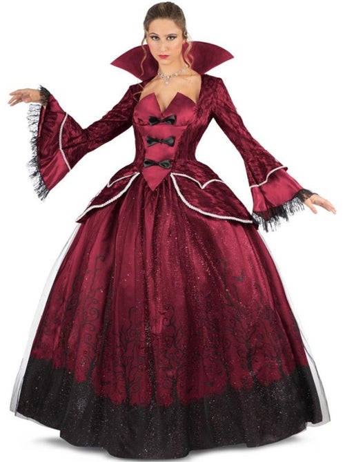 Costume de reine vampire bordeaux avec jupon - Kiabi