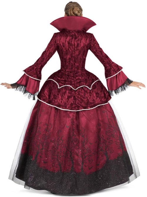 Costume de reine vampire bordeaux avec jupon - Kiabi