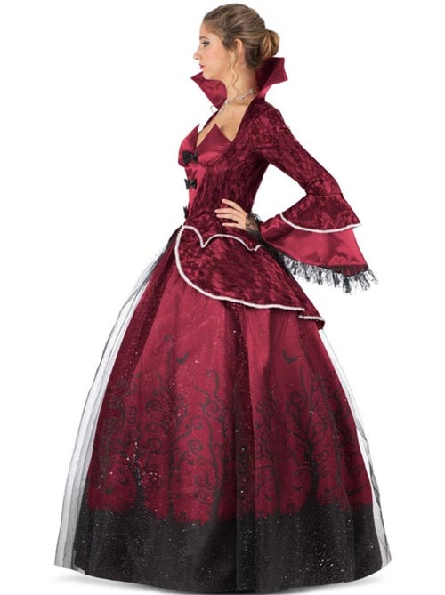 Costume de reine vampire bordeaux avec jupon - Kiabi