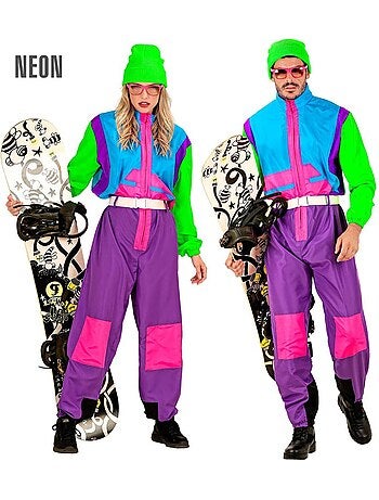 Costume de snowboardeur fluorescent