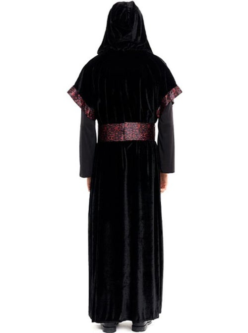 Costume de sorcier noir avec capuche et ceinture - Kiabi