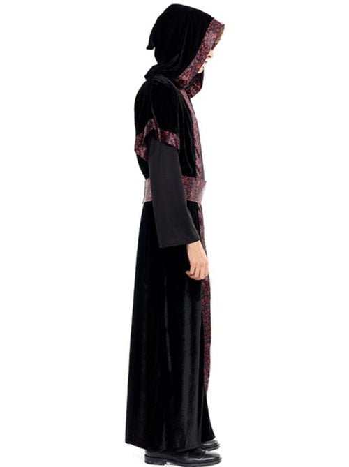 Costume de sorcier noir avec capuche et ceinture - Kiabi