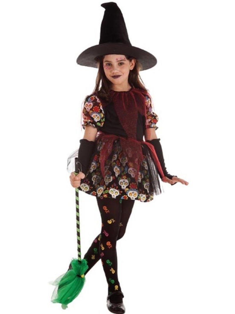 Costume de sorcière à tête de mort florale Multicolore - Kiabi