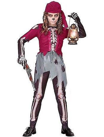 Costume de squelette de garçon de cabine pirate