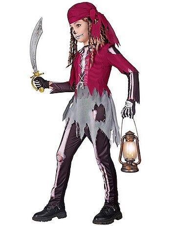 Costume de squelette de garçon de cabine pirate