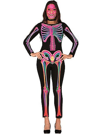 Costume de squelette néon