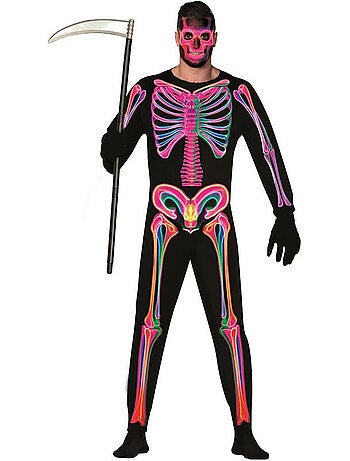 Costume de squelette néon