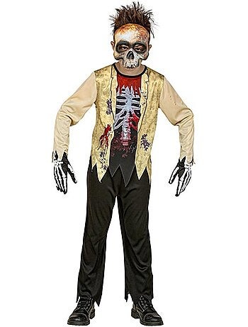 Costume de squelette toxique avec masque