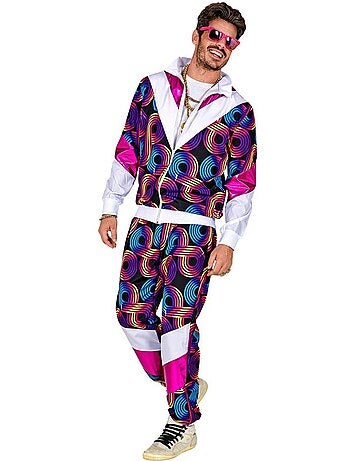 Costume de survêtement disco fluo des années 80